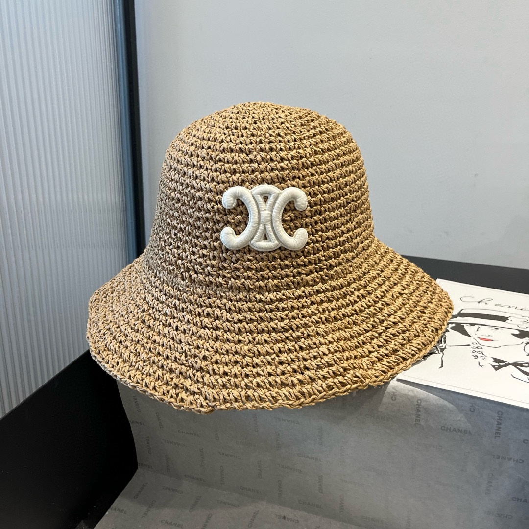 Celine Hat Folding Straw Hat 57cm Accessories