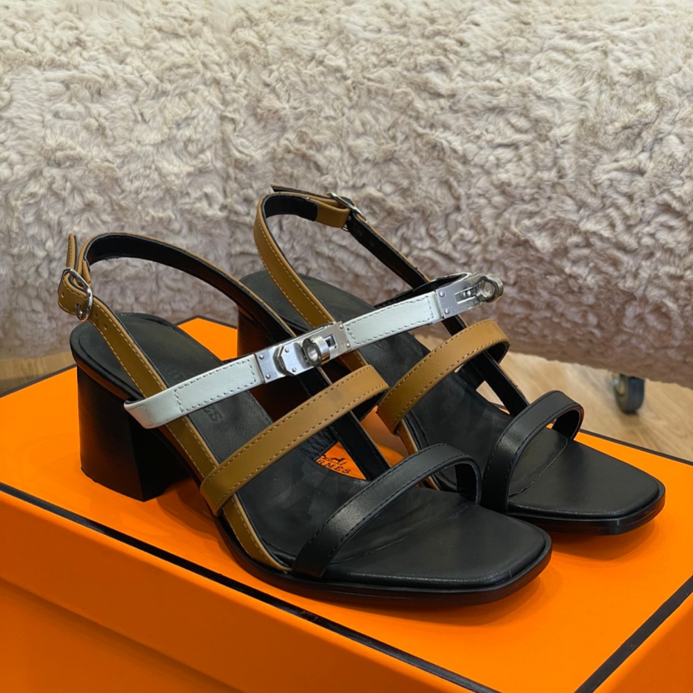 Hermes Shoes Sandals Kelly Cowhide