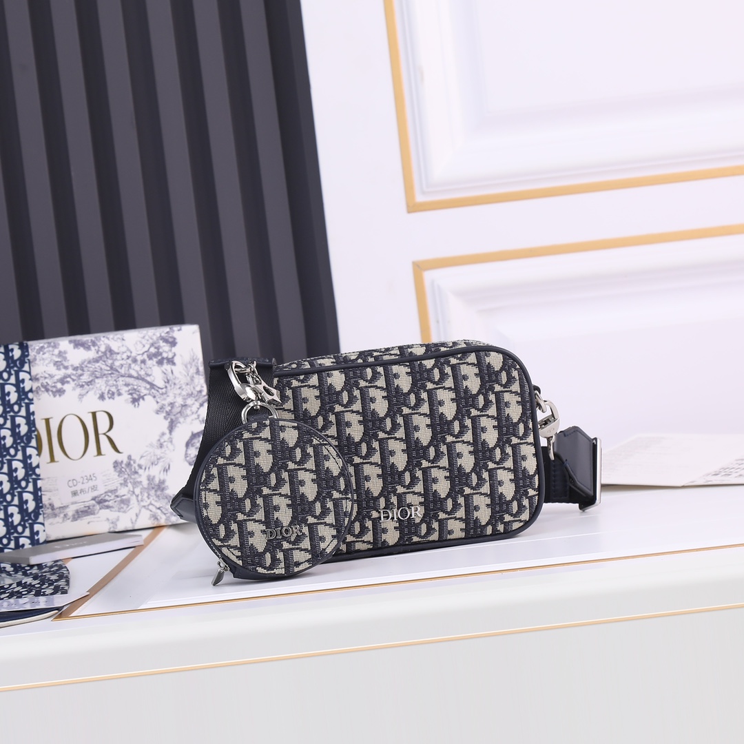 Dior Shoulder with coin purse Blue print 2345 LM071 19cm