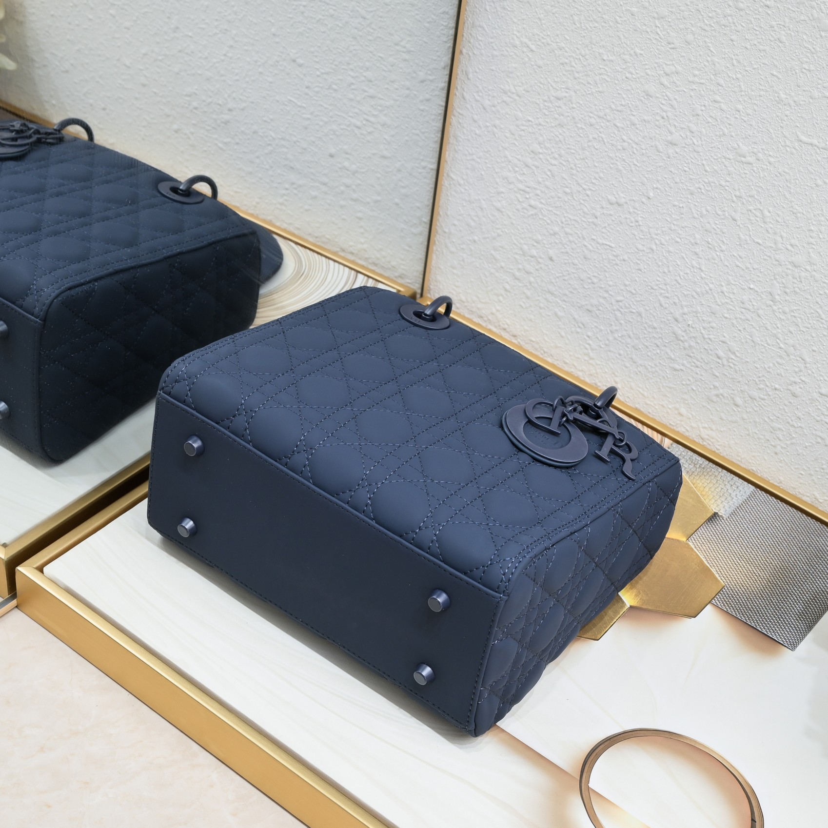 Mini Lady Dior Bag Blue Matte 2022 LM051 17cm