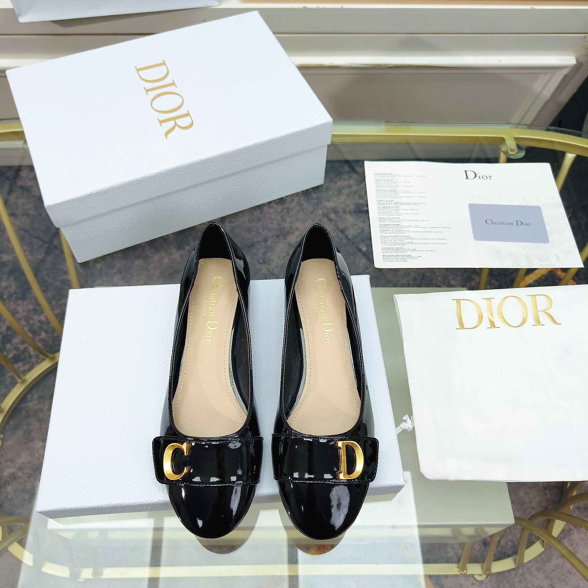 Dior Shoes New lacquered leather flat bottomed women's shoes