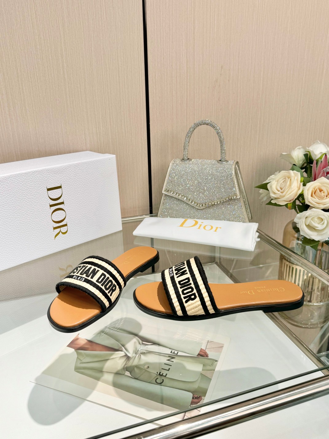 Dior Shoes Seven color embroidered slippers