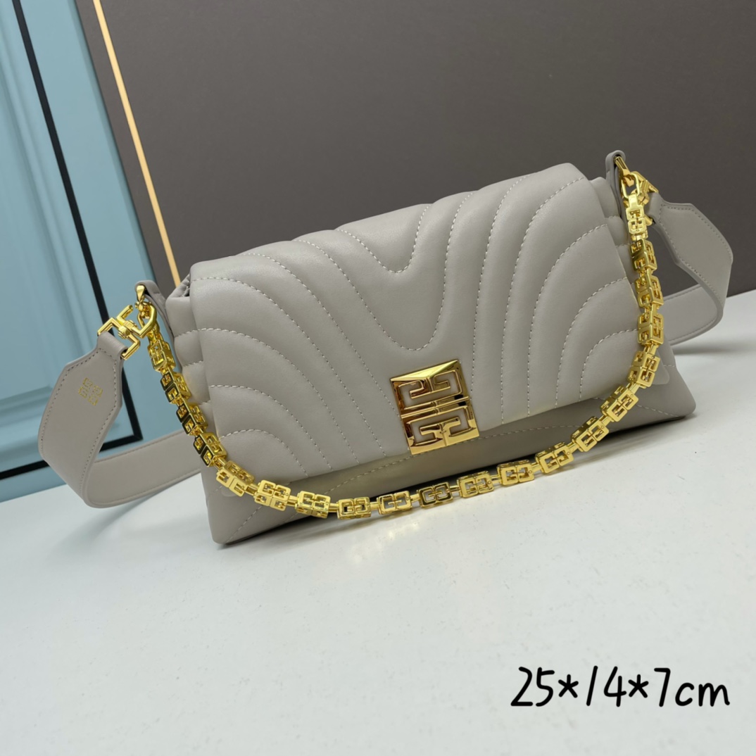 Small 4G Soft Chain Bag Gray gold 8669 LM012 25cm