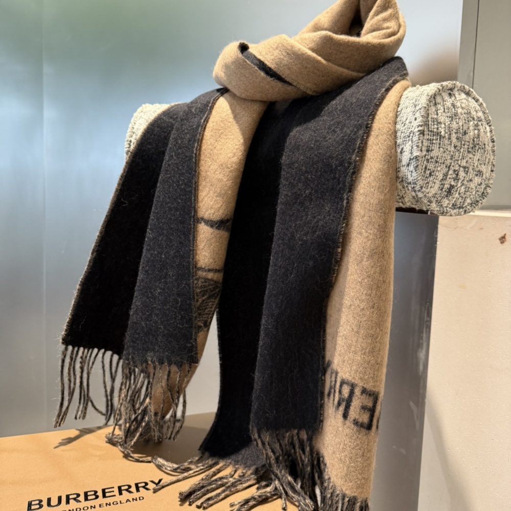Burberry Scarf Colorblock Double-Sided Jacquard Cashmere Scarf Cashmere 40*180cm Accessories