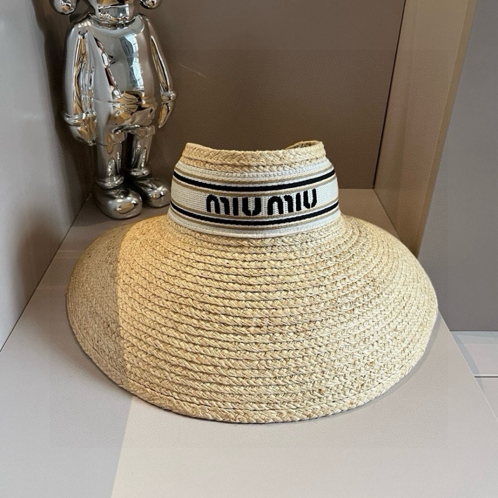 Miu Miu Hat Raffia Hollow Top Hat Accessories
