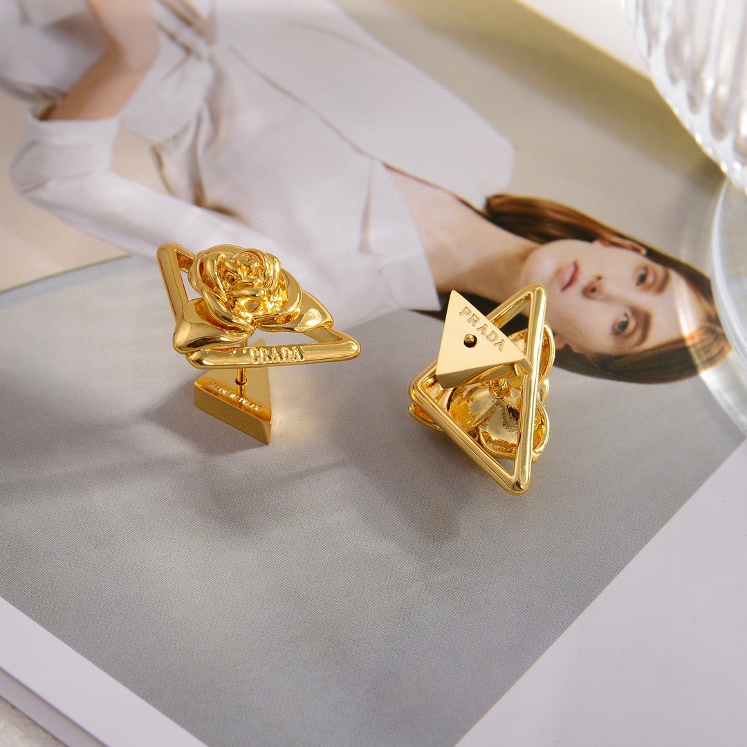 Prada Jewelry Earring  Hollow Rose