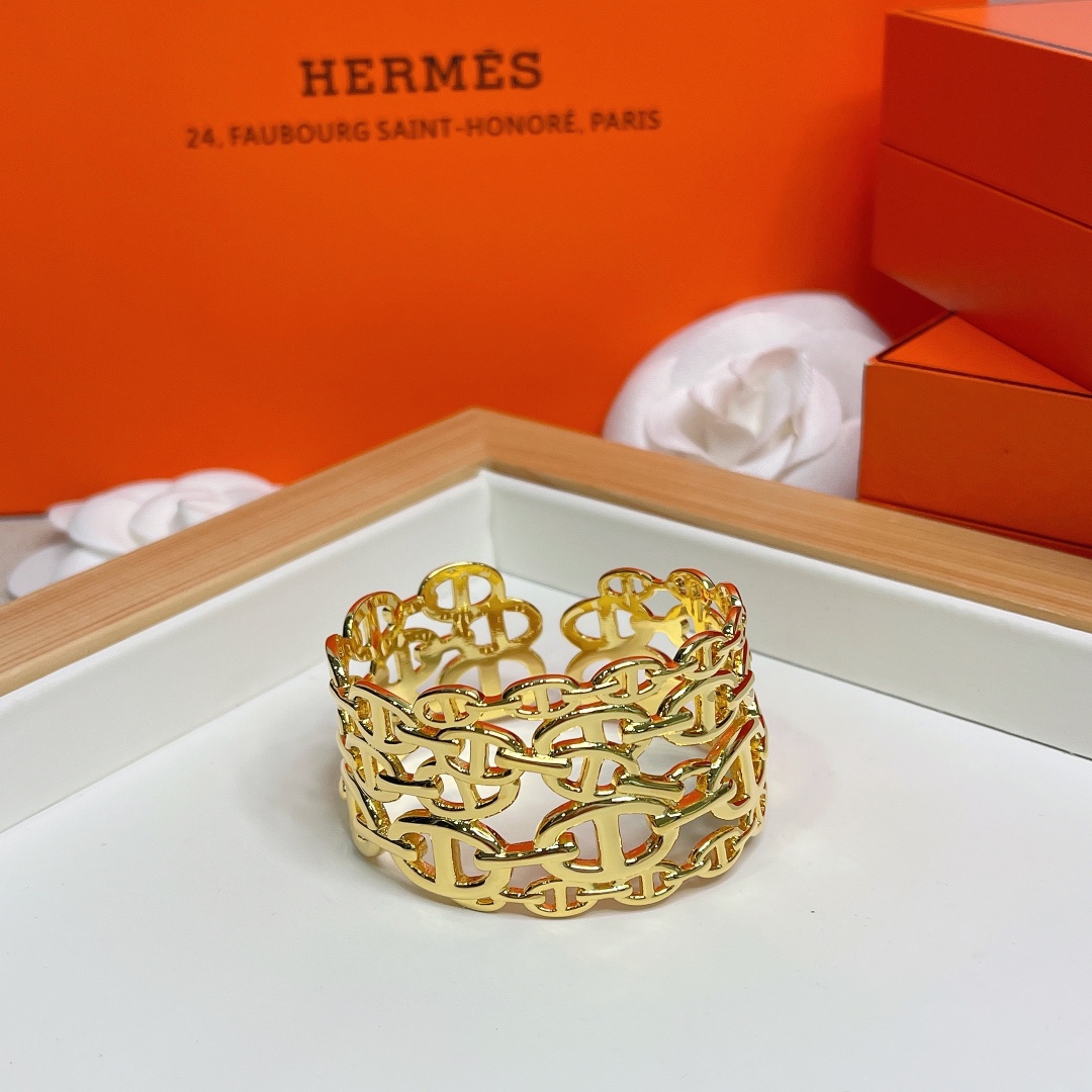 Hermes Jewelry Bangle Wide Edition H Hermes Pig Nose