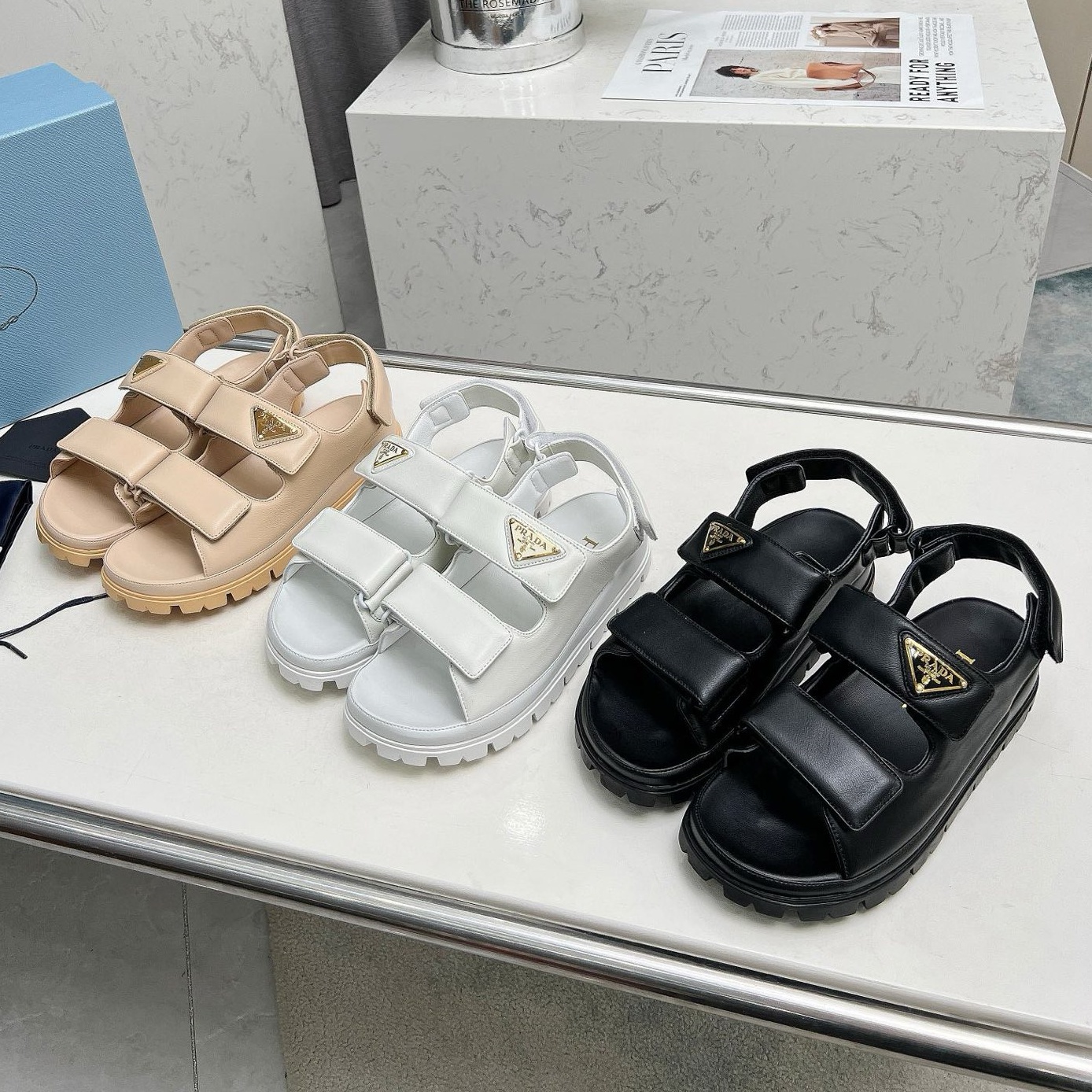 Prada Shoes Spring and summer runway style thick soled sandals