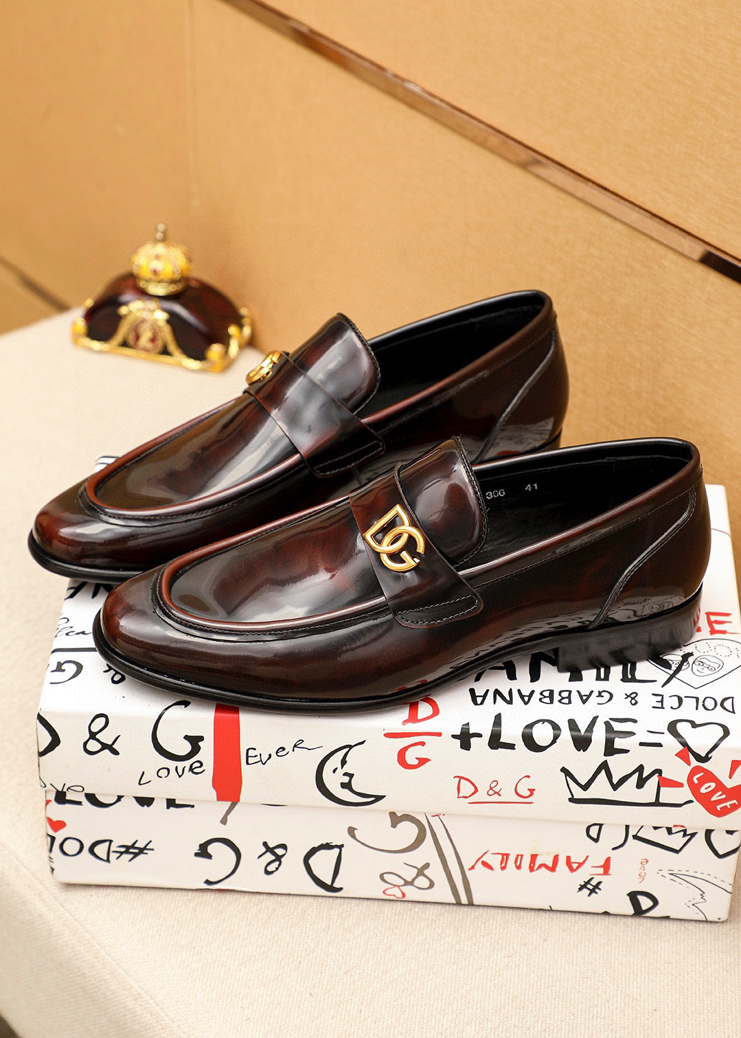 D&G Shoes Leather Shoes Imported Top-Grain Cowhide