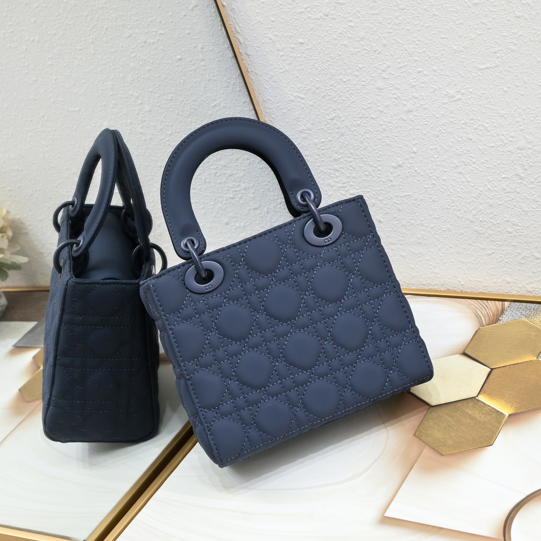 Small Lady Dior My ABCDior Bag Blue Matte 2022 LM061 20cm