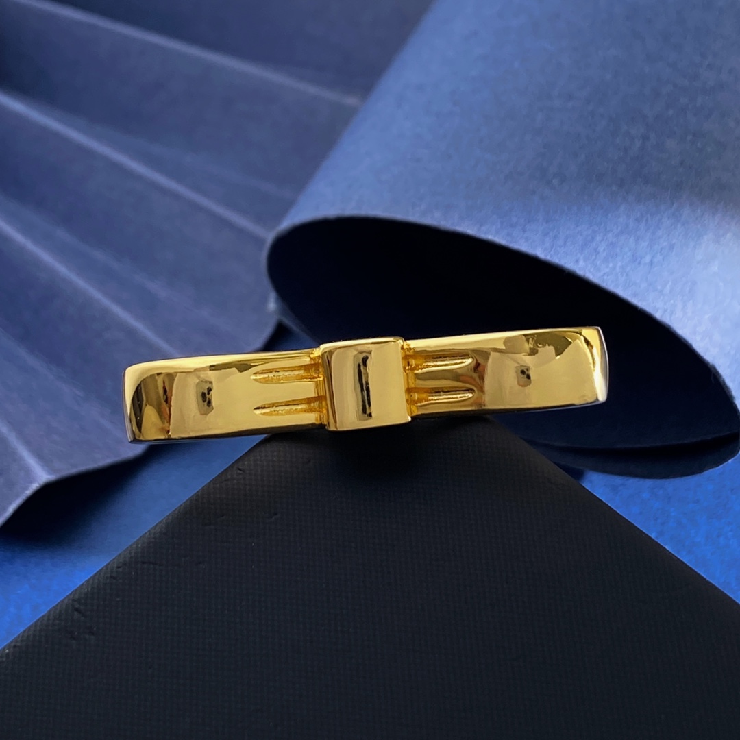 Prada Jewelry Brooches  Golden Smooth Bow