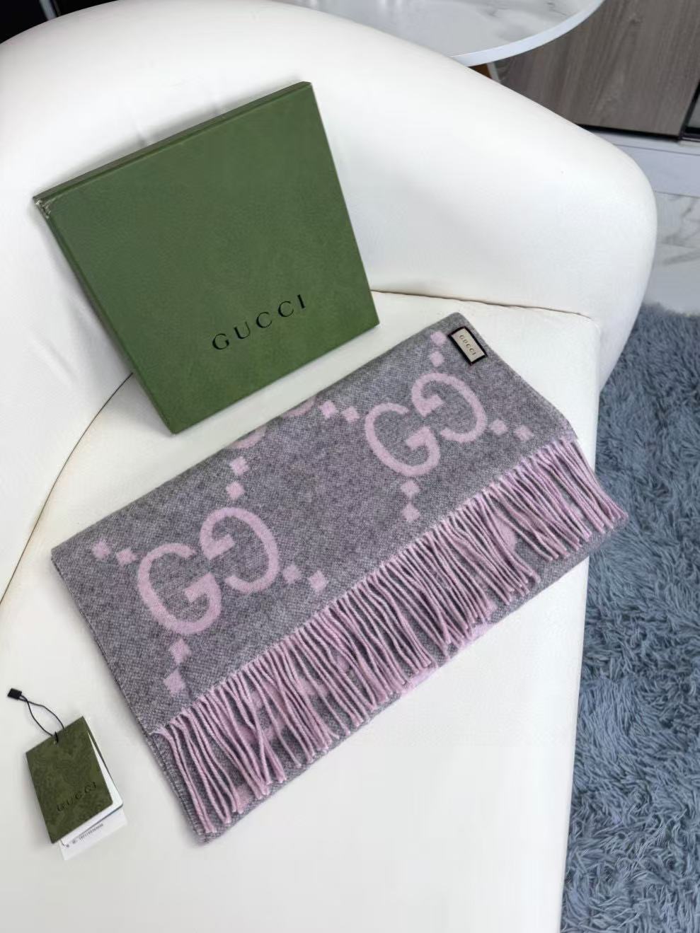 Gucci Scarf Double-Sided Jacquard Scarf With Large G Logo 45*200cm Accessories