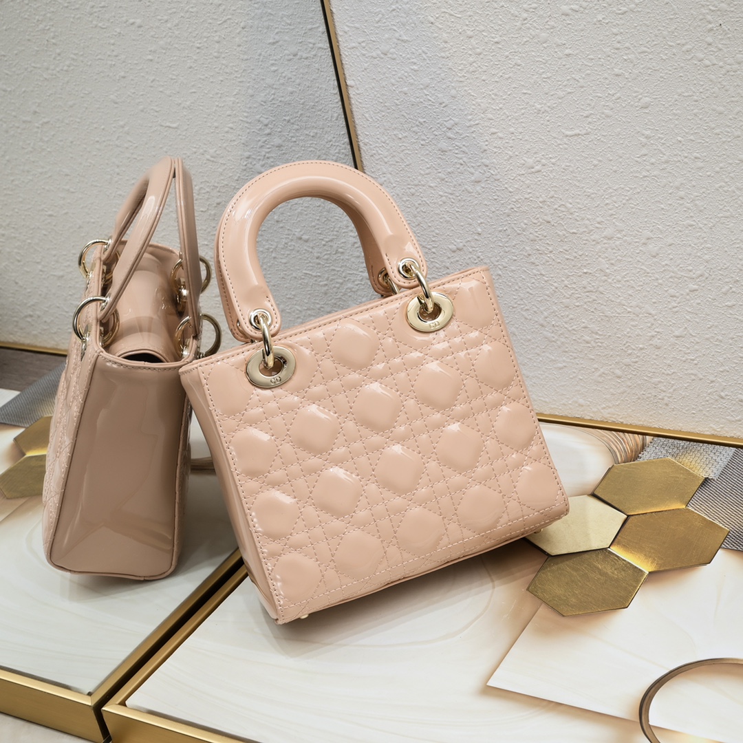 Small Lady Dior My ABCDior Bag Pink patent leather CD2026 XB081 20cm