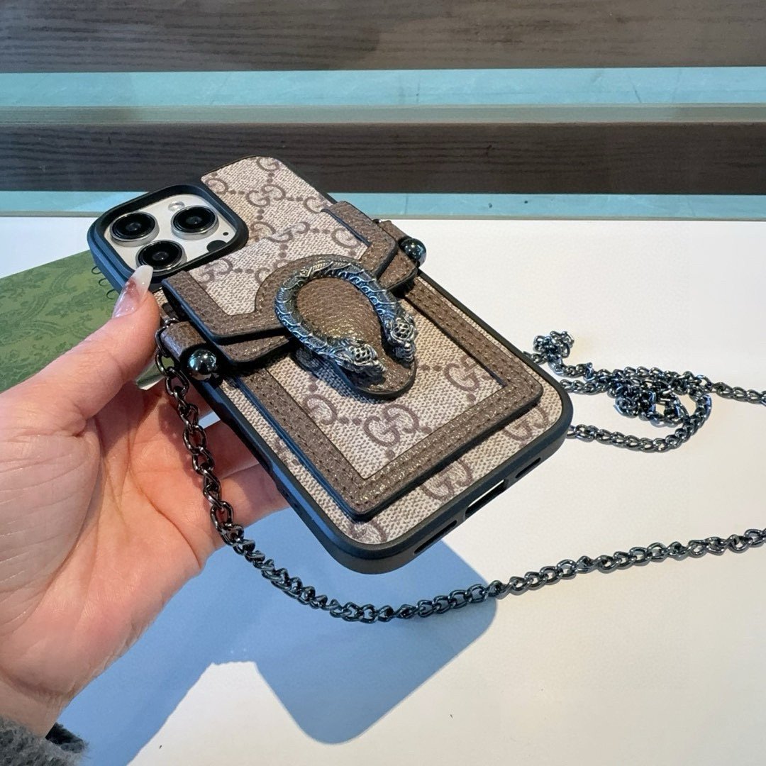 Gucci Phone Case Veined Dionysus Snakehead Card Holder Crossbody Phone Case Accessories
