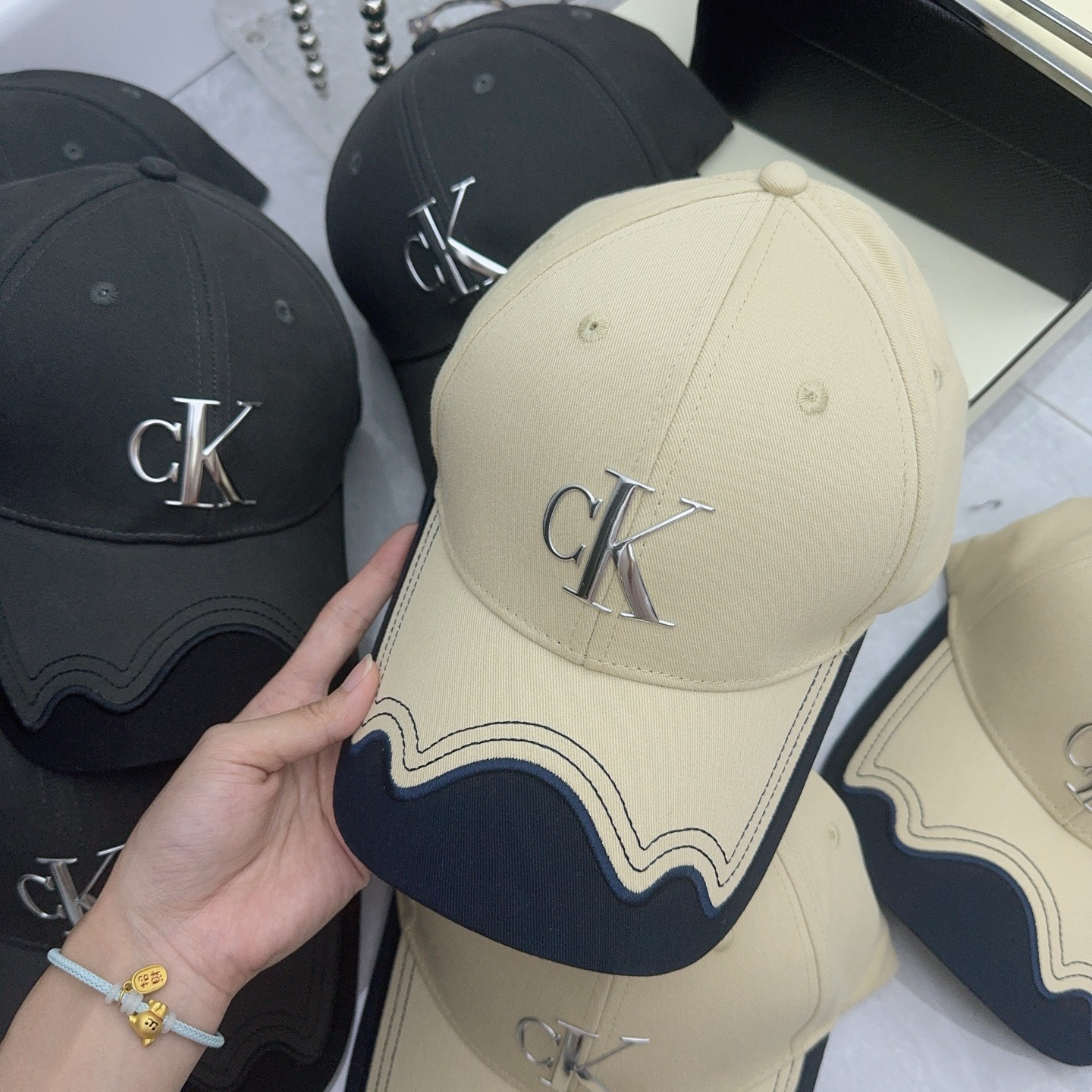 CK Hat Patterned Brim Baseball Cap Accessories