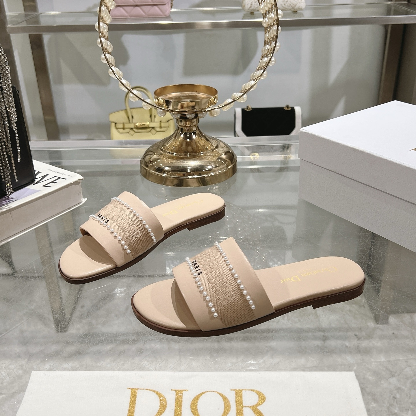 Dior Shoes Pearl D-Lane women's slippers