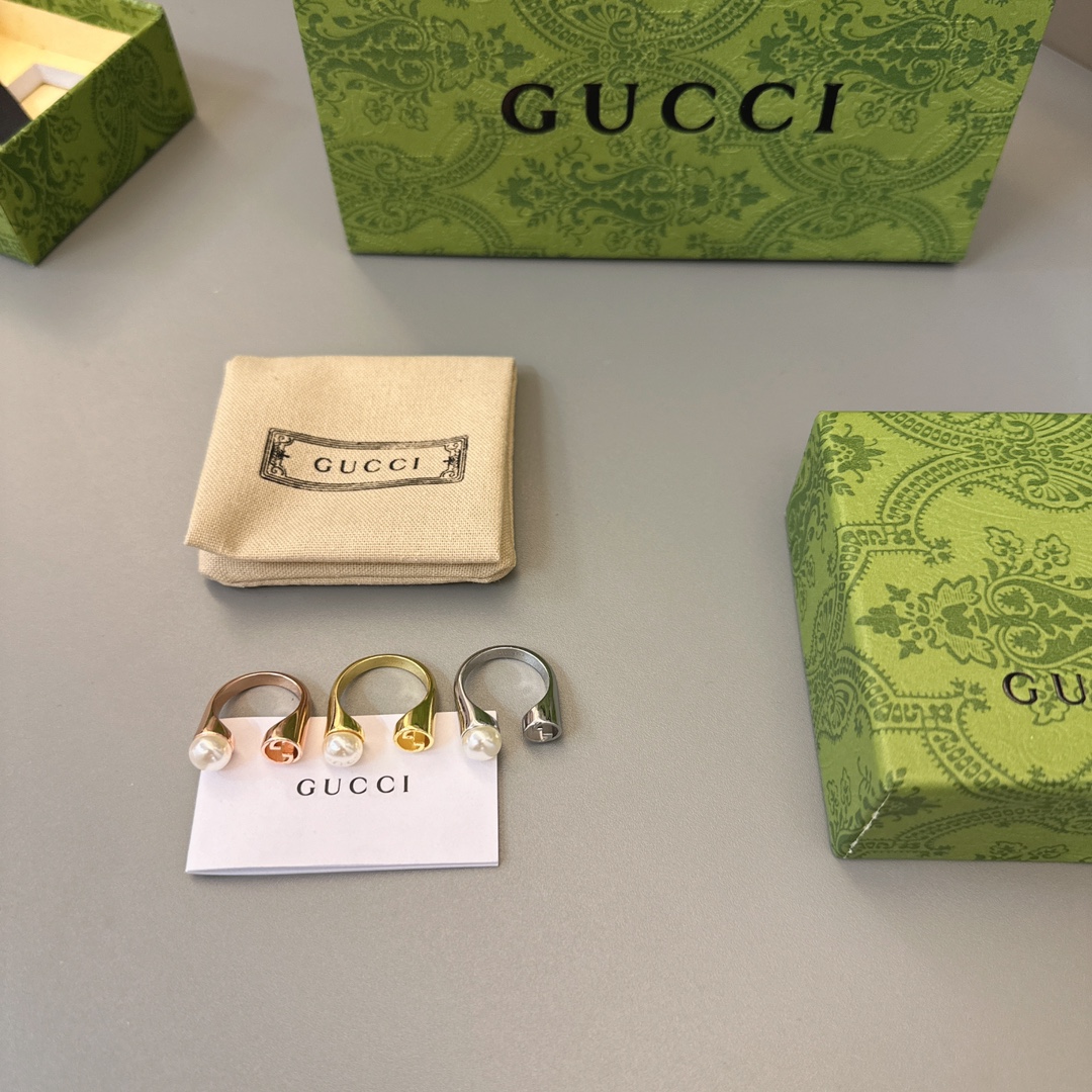 Gucci Jewelry Rings Blondie series resin pearls