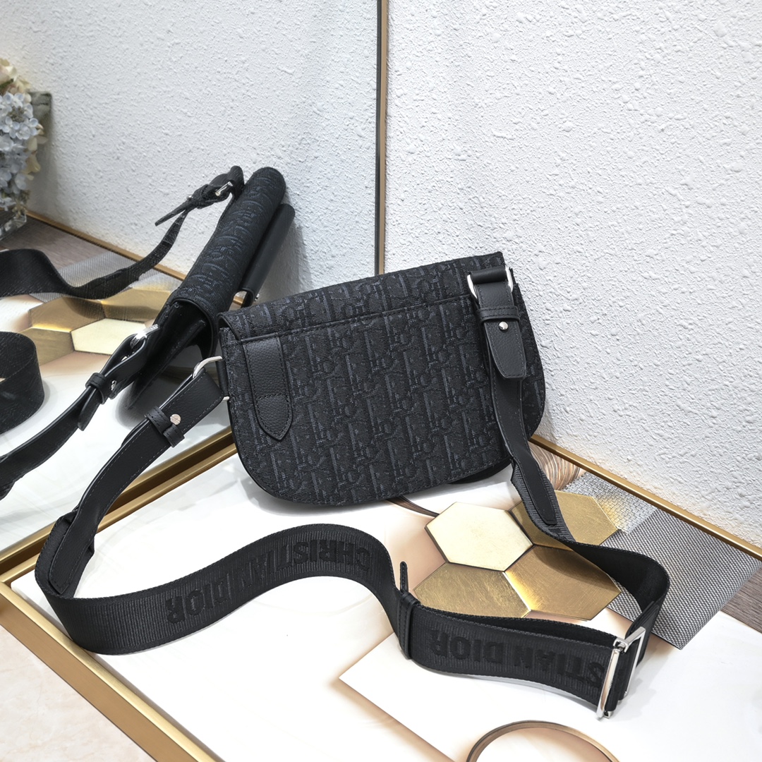 Saddle Bag Black print 1088 LM581 23cm