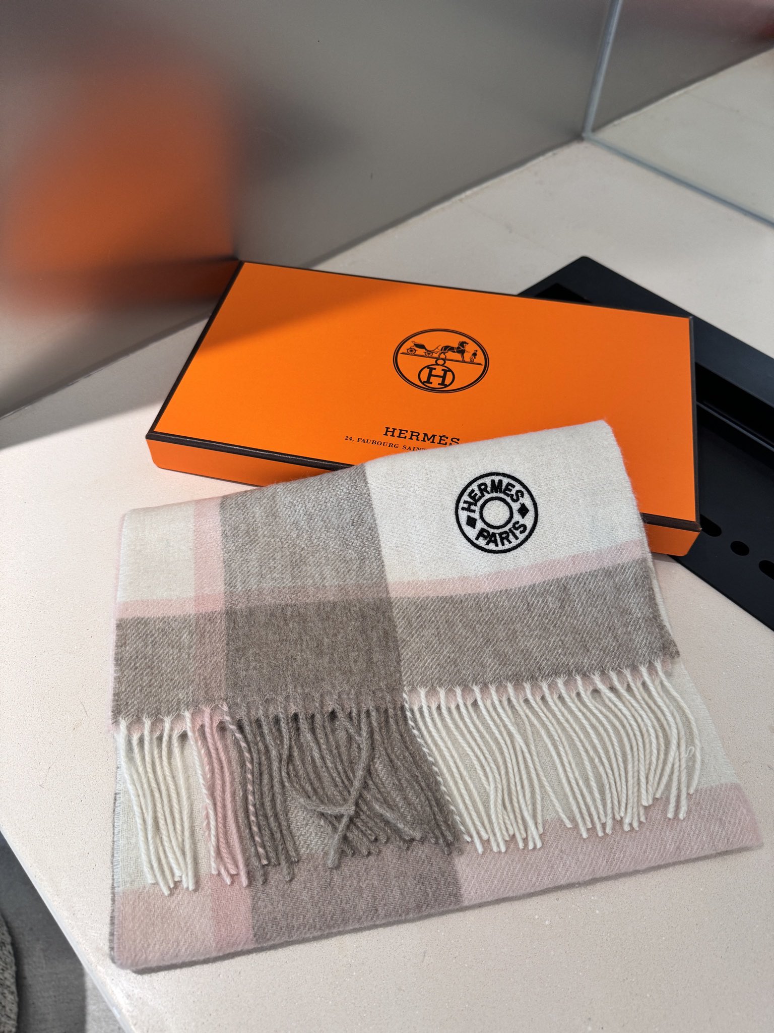 Hermes Scarf Plaid Scarf 30*180cm Accessories