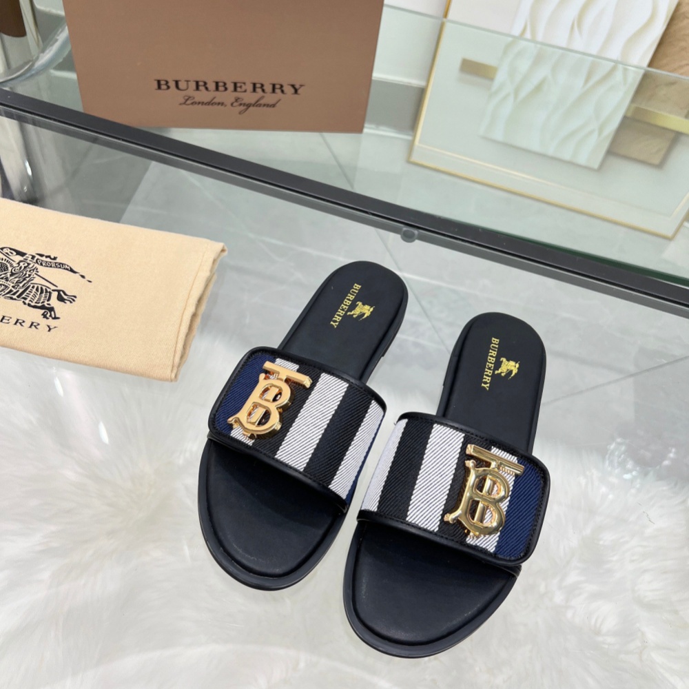 Burberry Shoes Slippers Canvas Leather