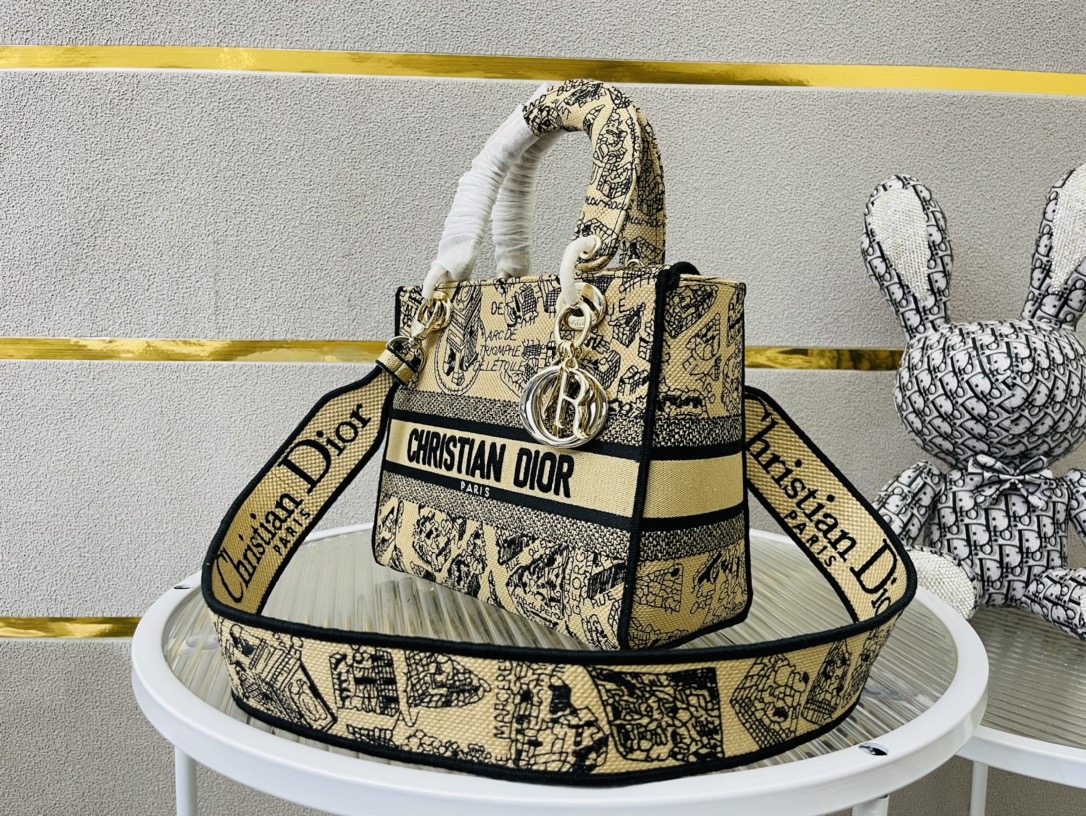 10A + top quality Dior Medium Lady D-Lite Bag 9920 DD003 24cm