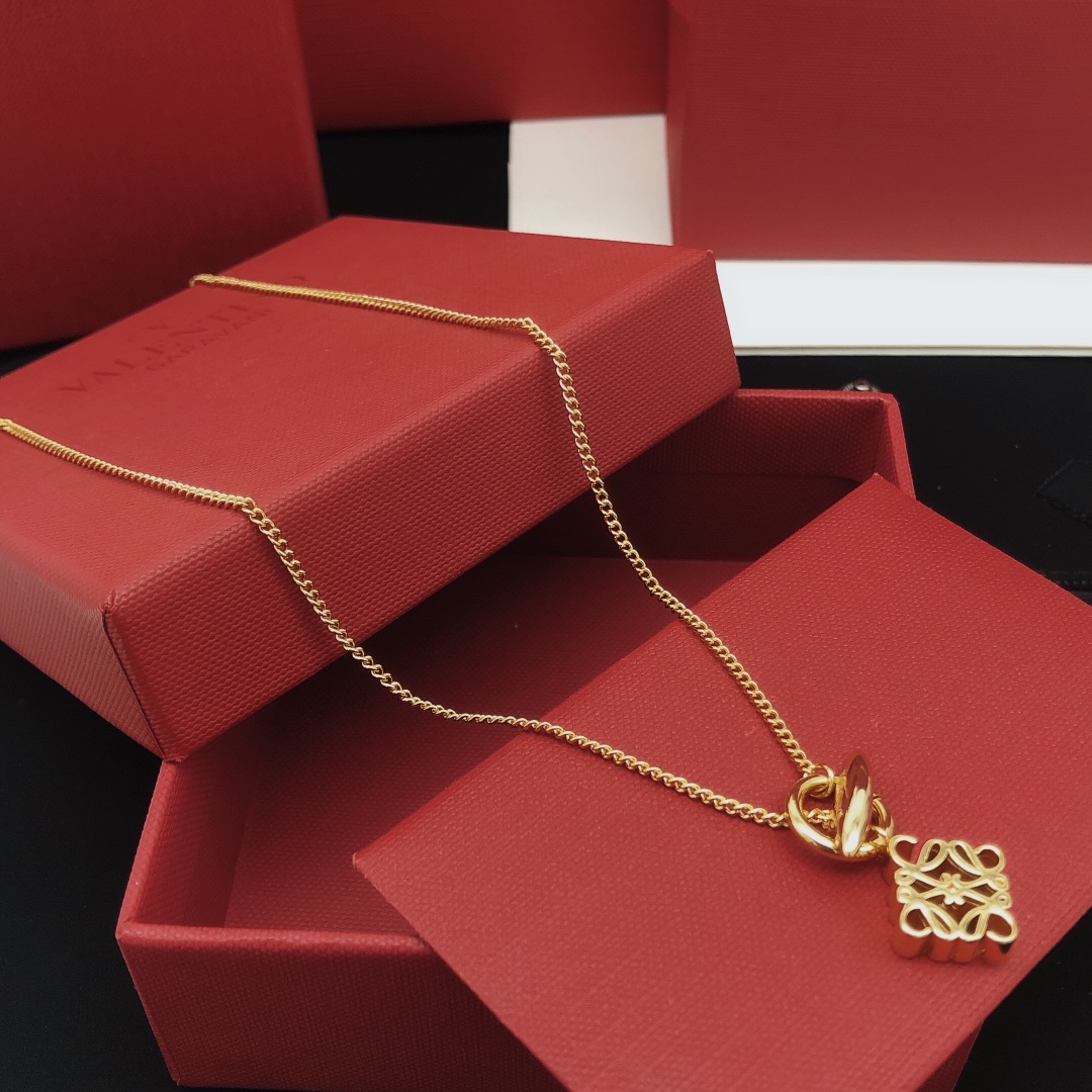 Loewe Jewelry Necklace Logo Pendant Necklace