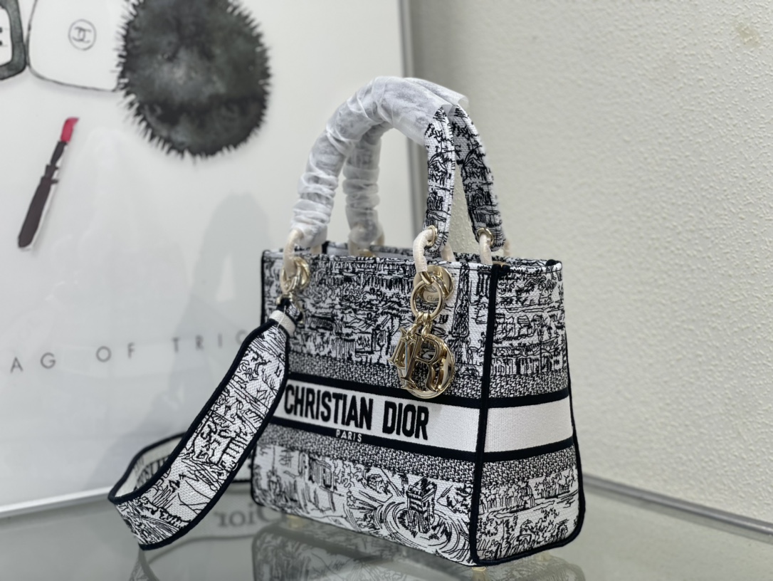 10A + top quality Dior Medium Lady D-Lite Bag 9920 LM003 24cm
