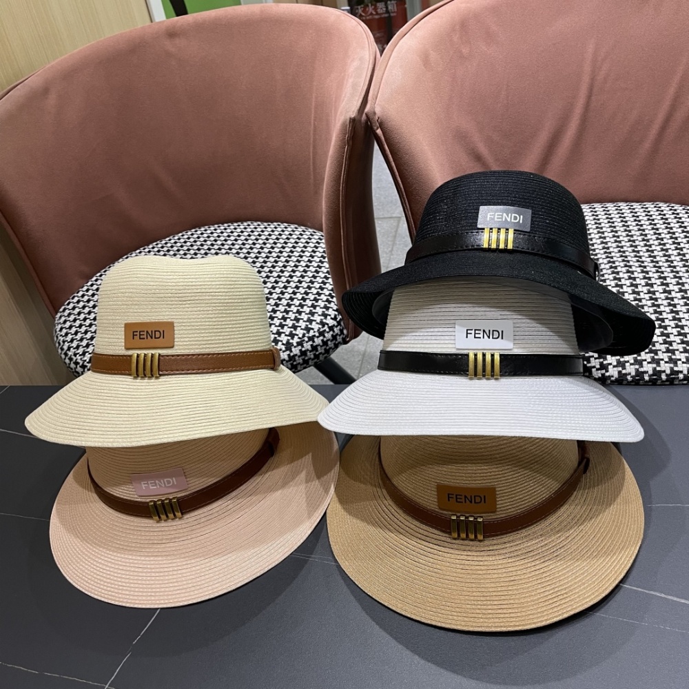 Fendi Hat Wide Brim Foldable Straw Hat Accessories