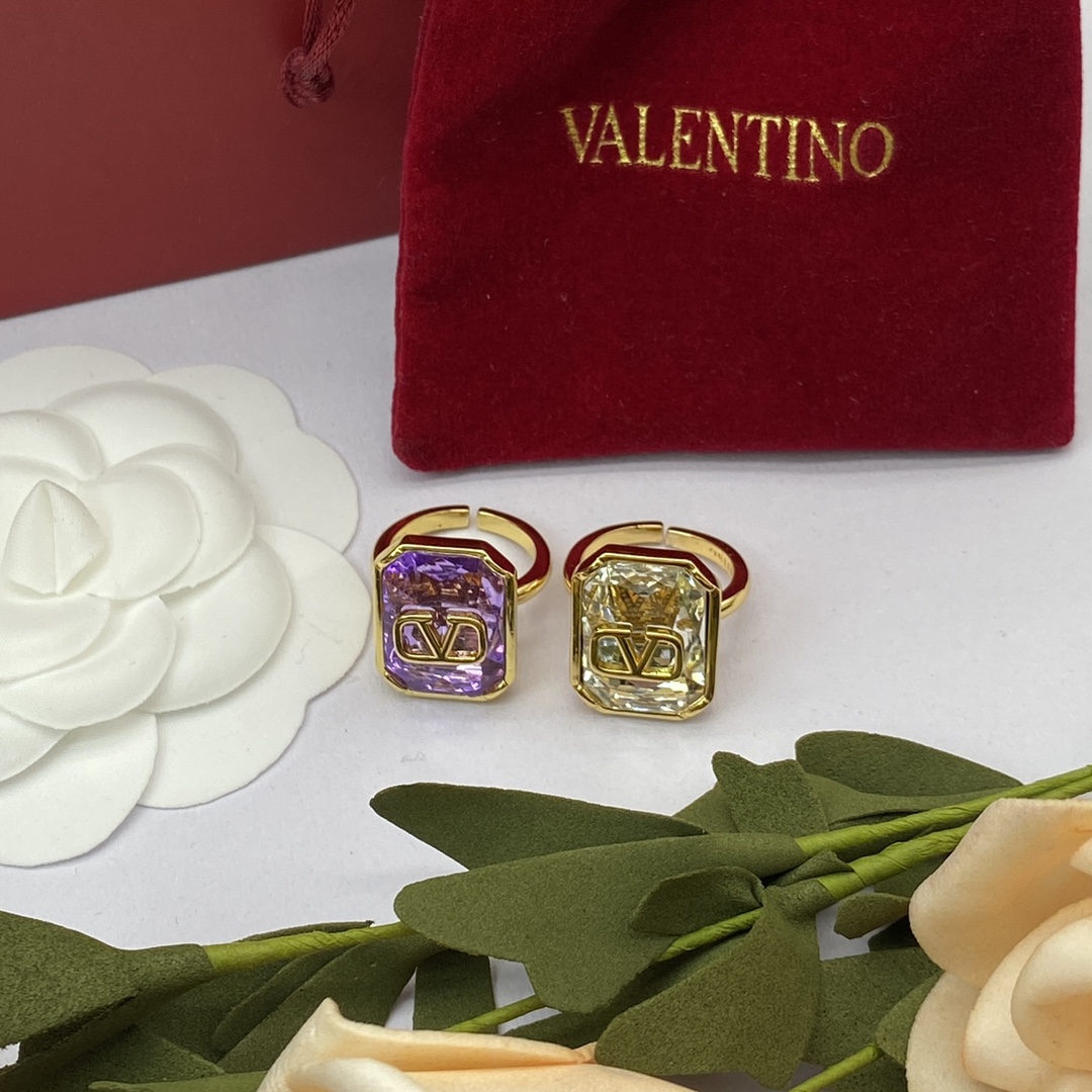 Valentino Jewelry Rings Square Colored Diamond Adjustable Ring