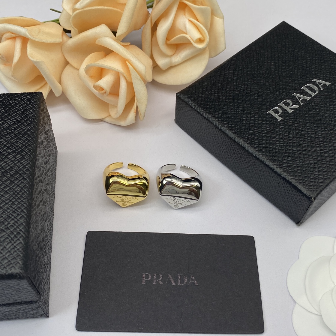 Prada Jewelry Rings Lettering love shape