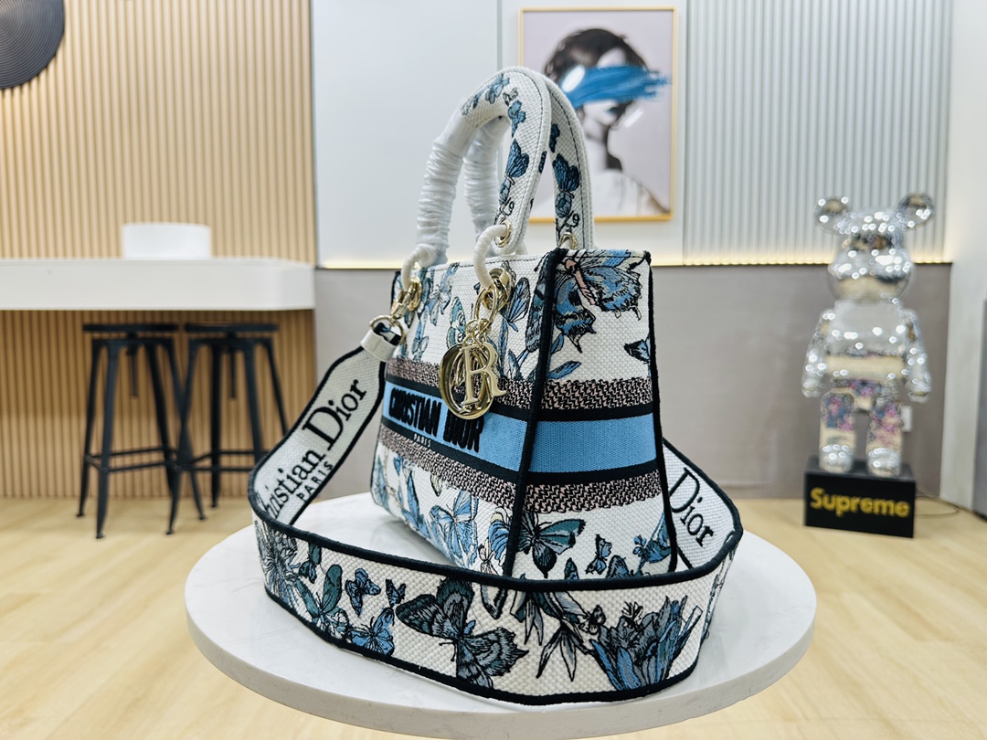 10A + top quality Dior Medium Lady D-Lite Bag 9920 DD003 24cm