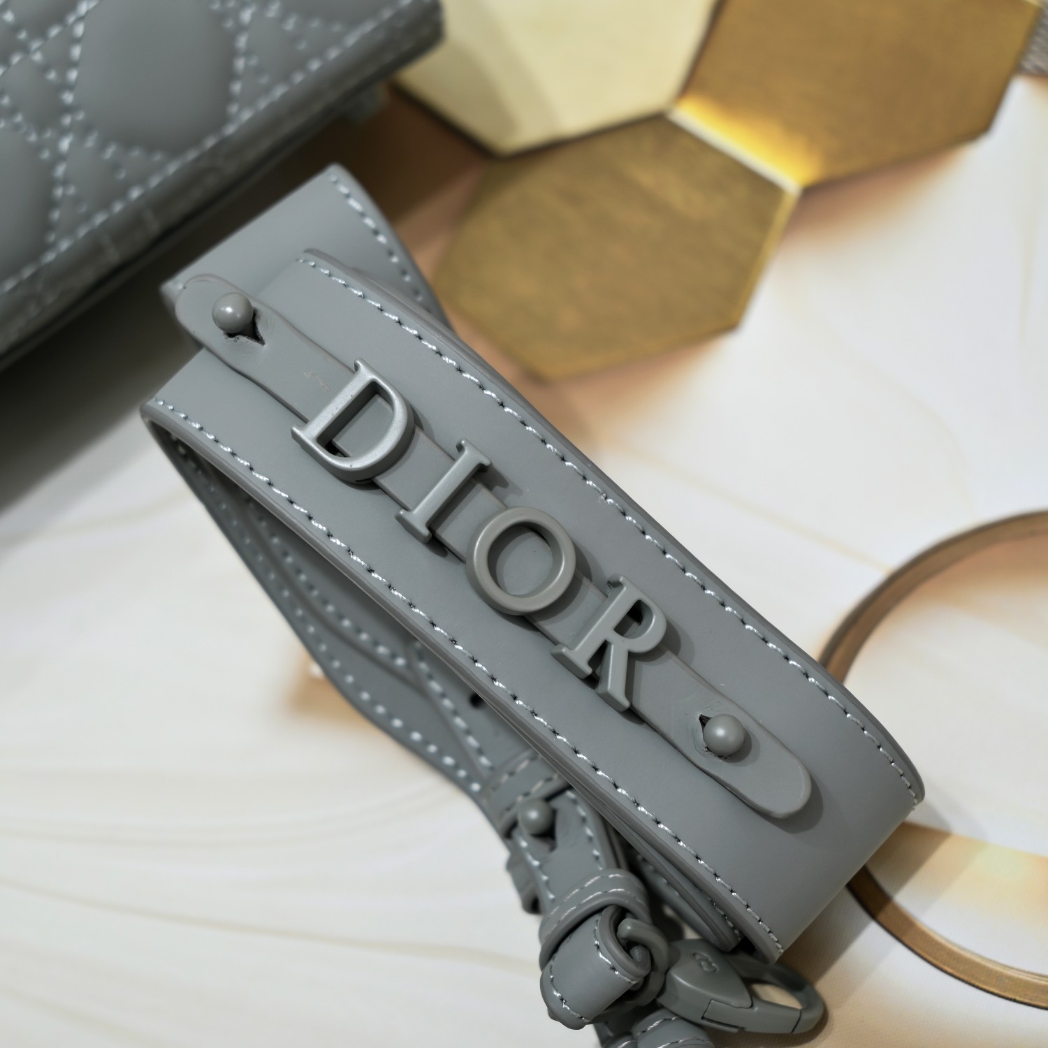 Small Lady Dior My ABCDior Bag Grey Matte 2022 LM061 20cm