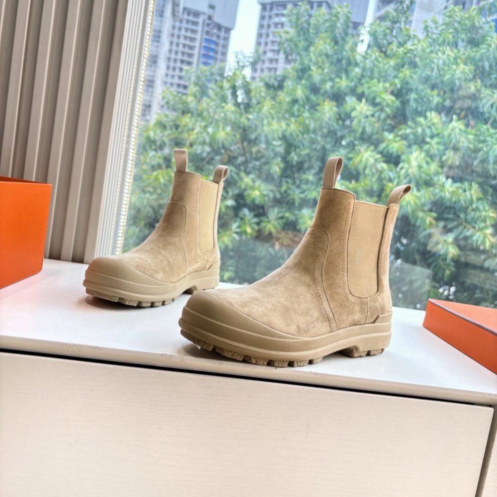 Hermes Shoes Boots Real Leather Cowhide