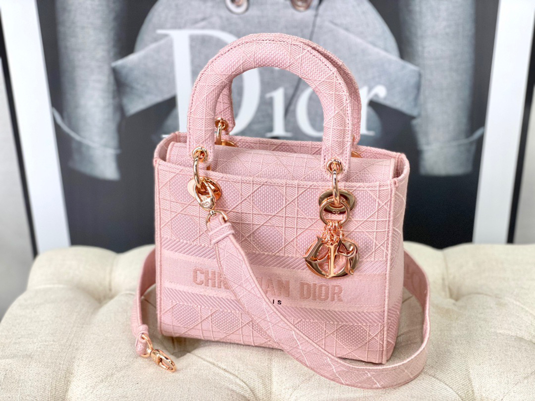10A + top quality Dior Medium Lady D-Lite Bag M0565 LM003 24cm