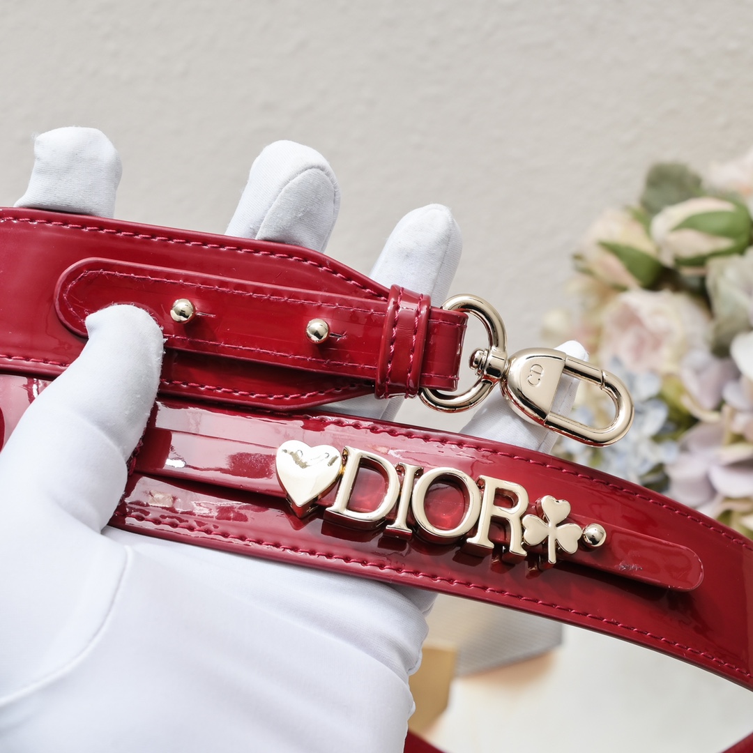Small Lady Dior My ABCDior Bag Burgundy patent leather CD2026 XB081 20cm