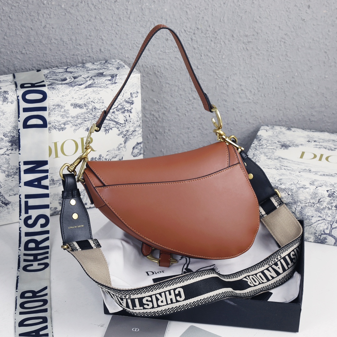 Saddle Bag Brown with weave strap 1033 XB012 25.5cm