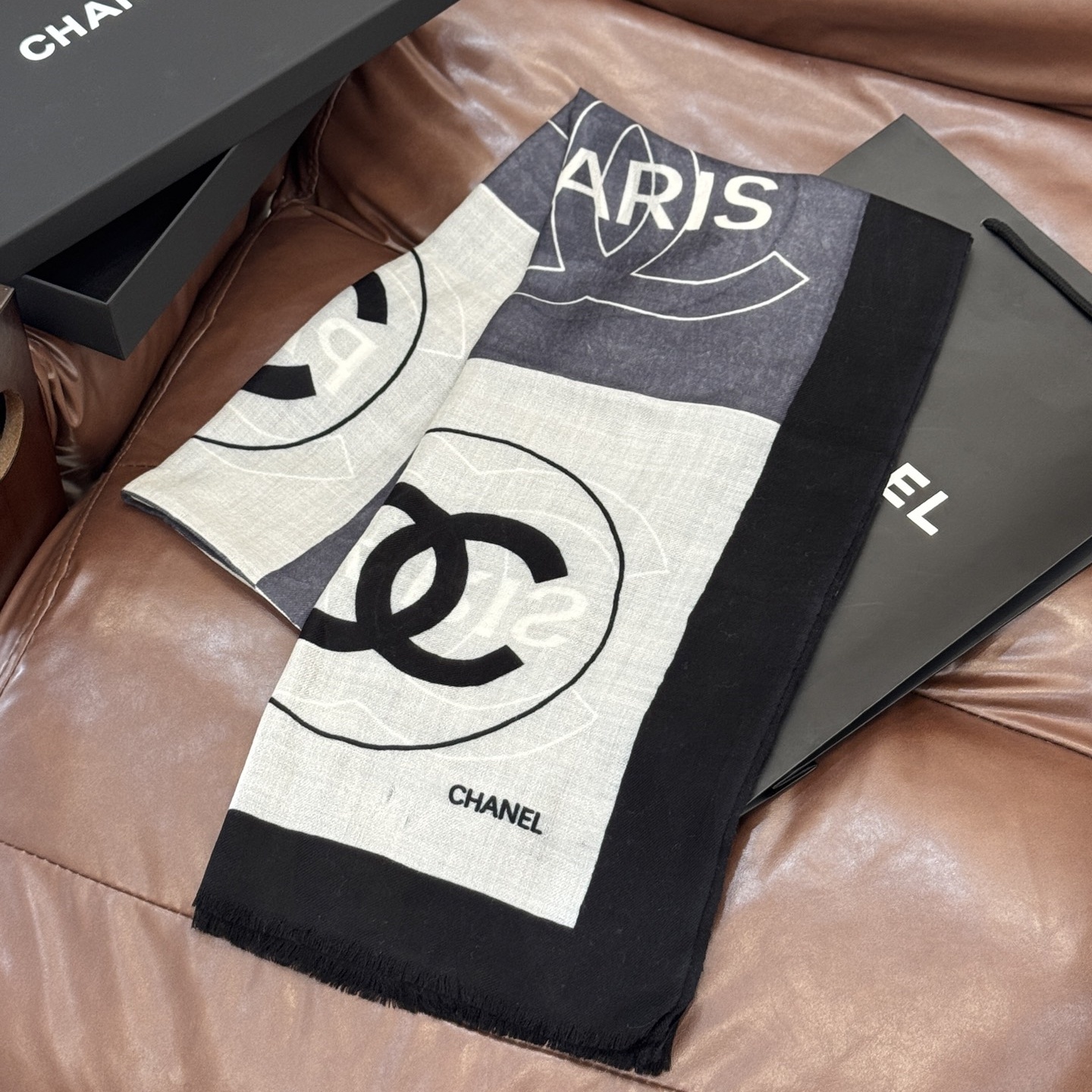 Chanel Scarf Double-Sided Floral Scarf Cashmere 100*200cm Accessories