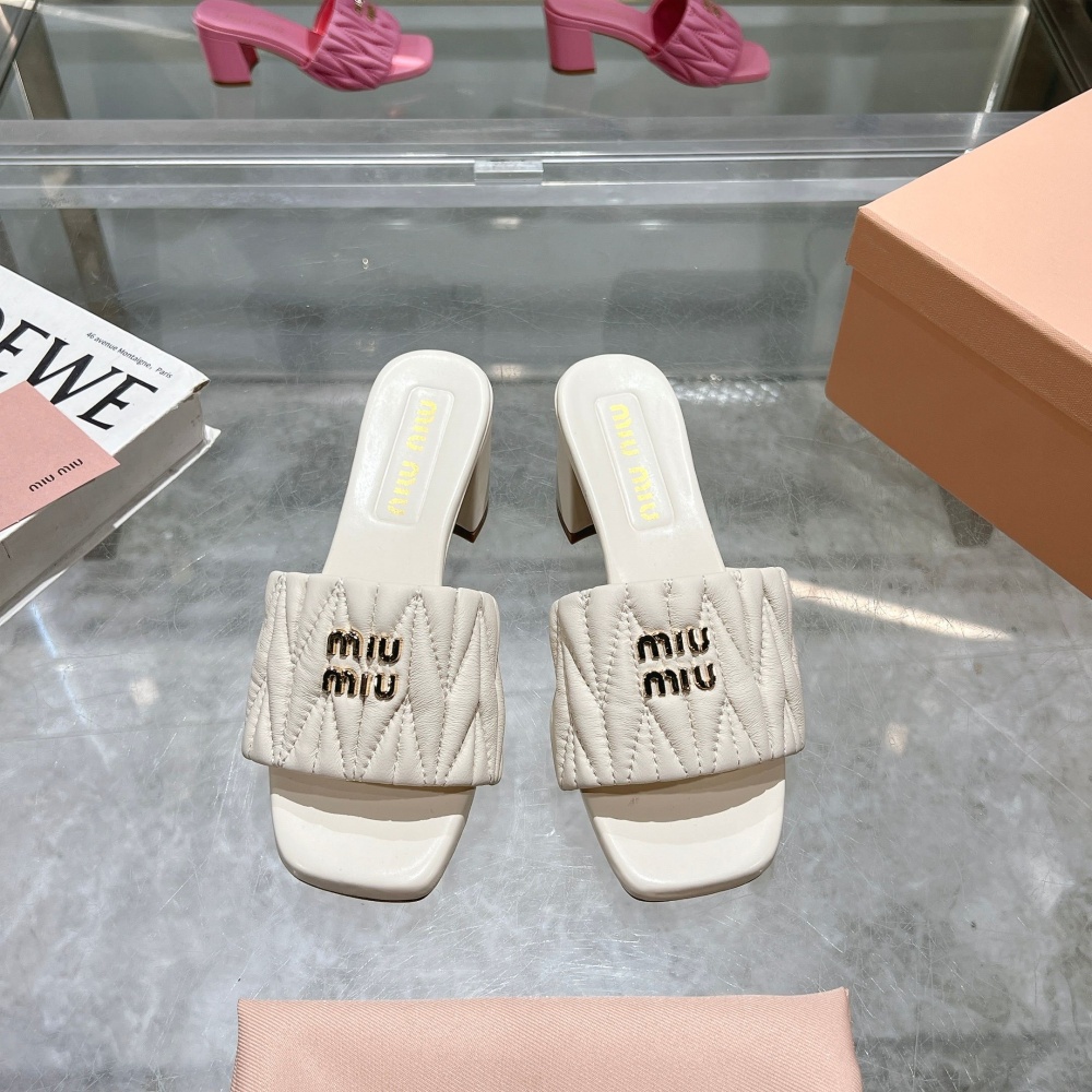 Miu Miu Shoes High-heeled women's slippers