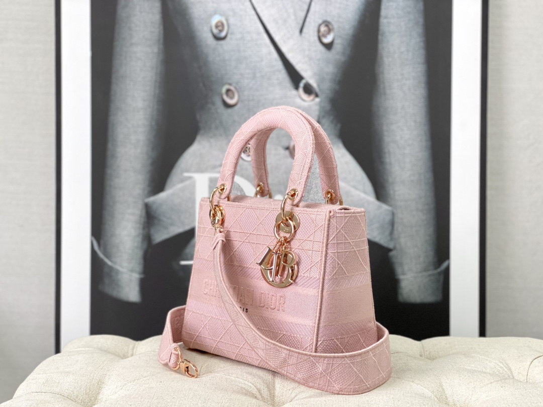 10A + top quality Dior Medium Lady D-Lite Bag M0565 LM003 24cm
