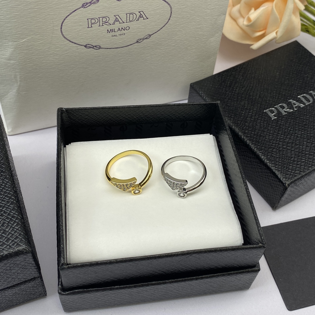 Prada Jewelry Rings Fine Drill Opening Design
