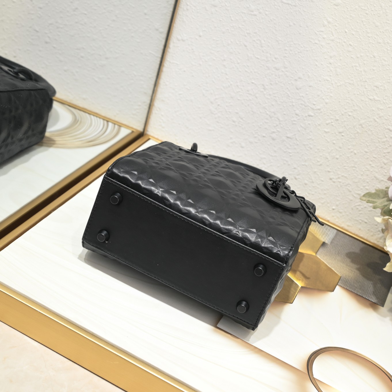 Small Lady Dior My ABCDior Bag Black Diamond Motif 4002 XB091 20cm