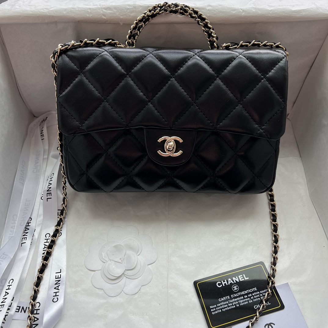 Chanel Top Oil Wax Flap Bag Large