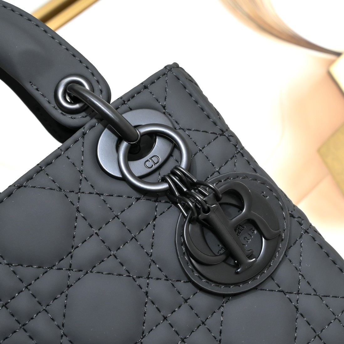 Mini Lady Dior Bag Black Matte 2022 LM051 17cm