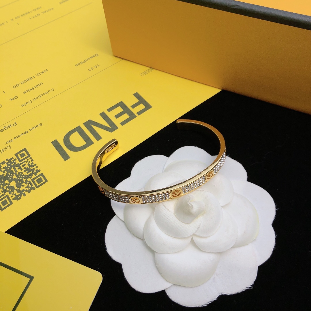 Fendi Jewelry Bangle Open logo bracelet