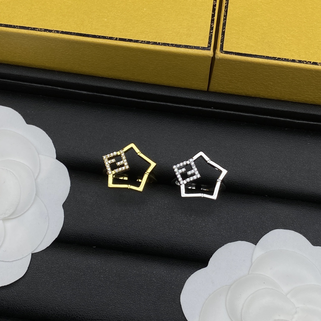 Fendi Jewelry Rings Fine Diamond Star Design