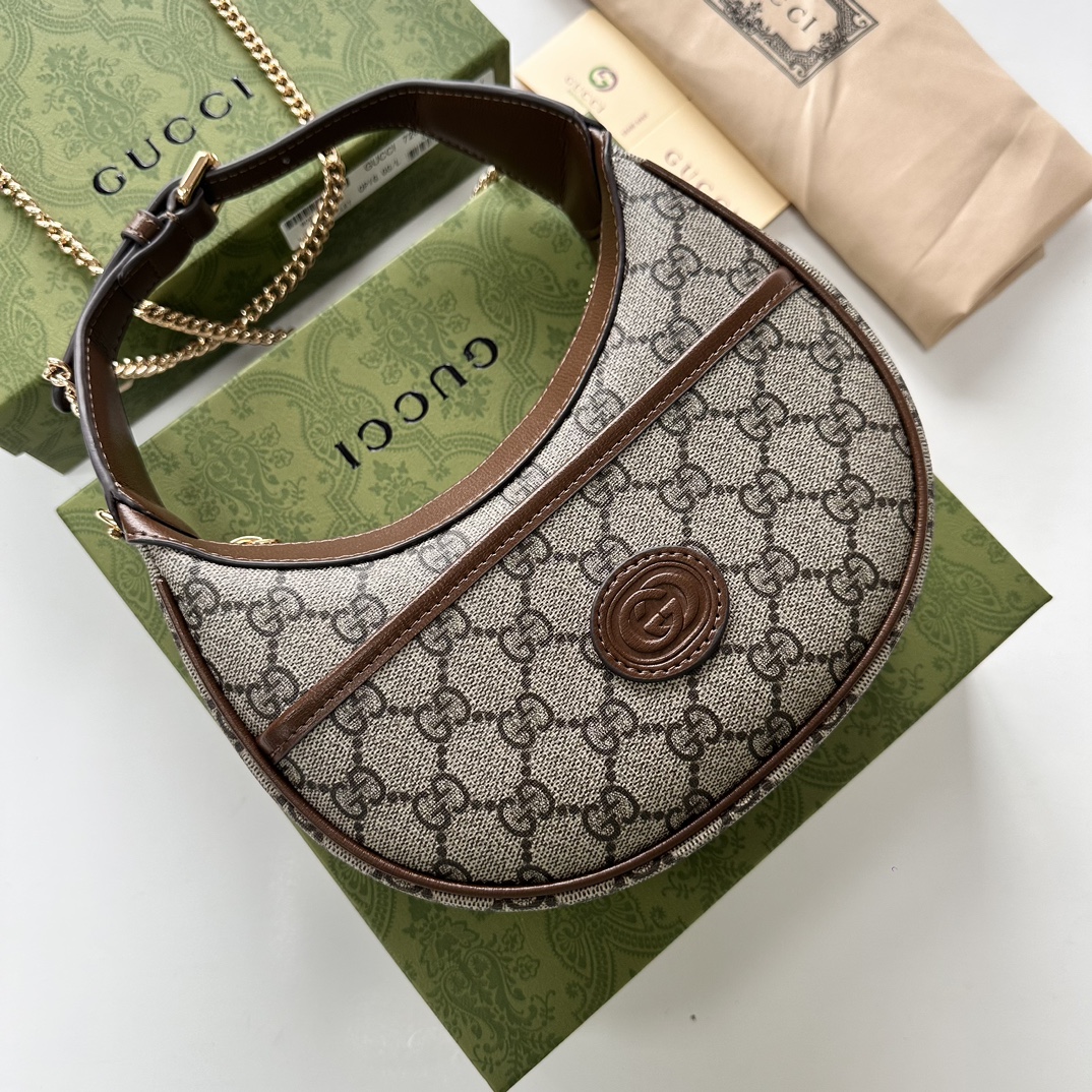 Gucci HALF-MOON-SHAPED MINI BAG 726843 LM001 22cm