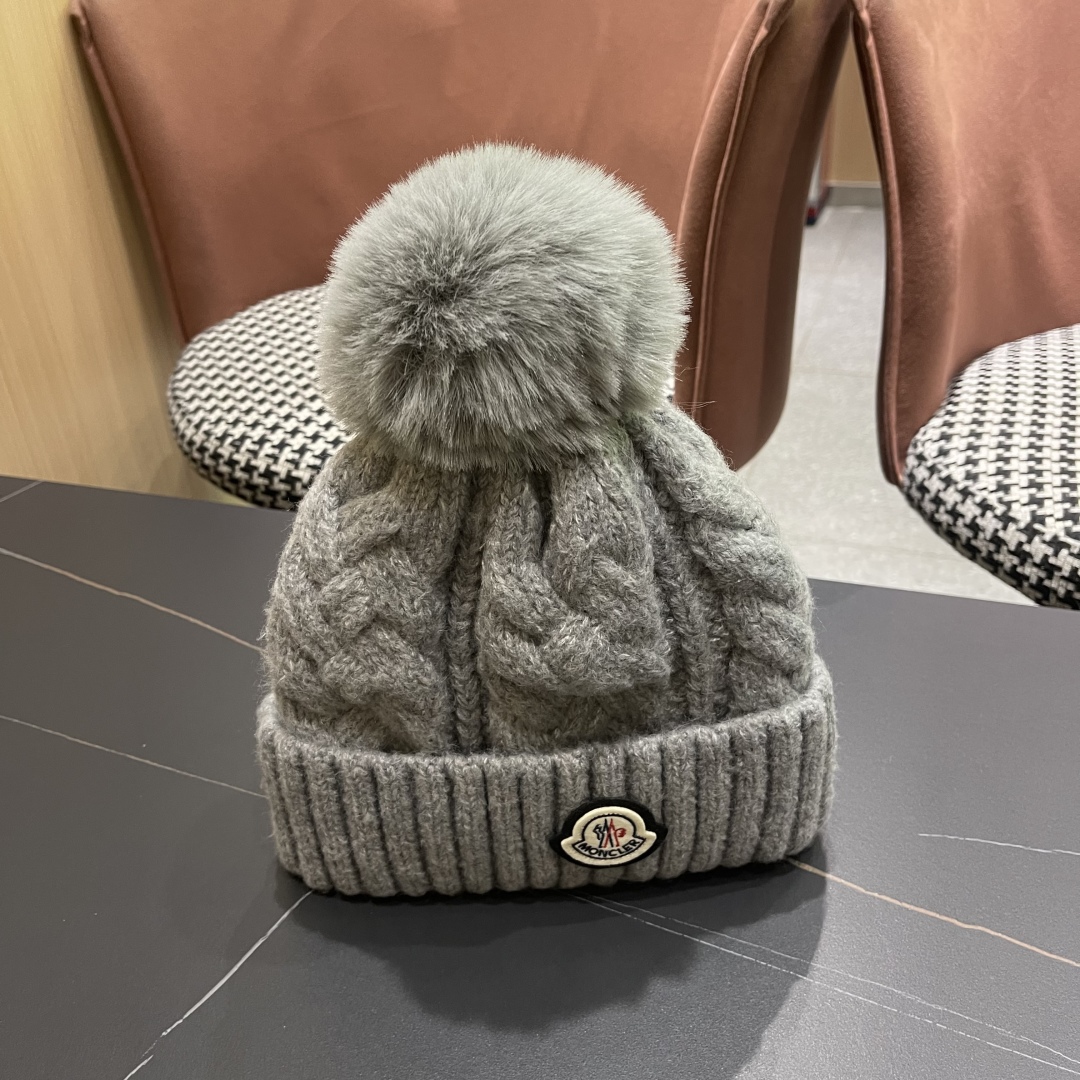 Moncler Hat Non-Woven Embroidered Logo Beanie Accessories
