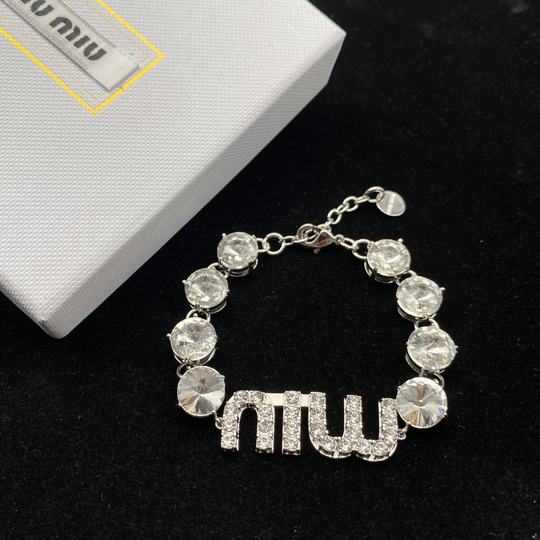 Miu Miu Jewelry Bracelets letter diamond bracelet