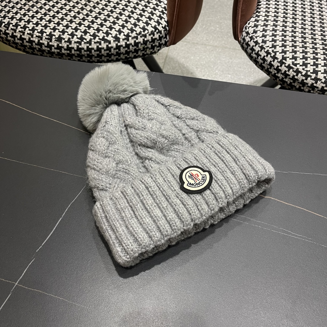 Moncler Hat Non-Woven Embroidered Logo Beanie Accessories