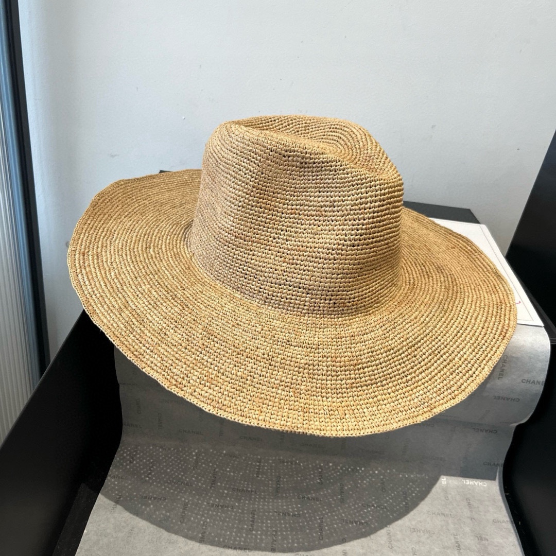 Saint Laurent Hat Top Hat Handmade Raffia Hat 57cm Accessories